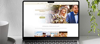 Jednostránkový web - náhled na notebooku